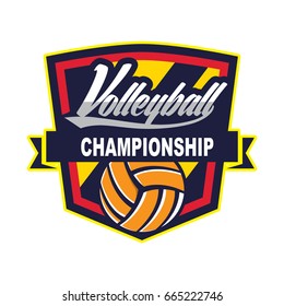 Volleyball Logo Badge American Logo Sport Stock Vector (Royalty Free ...