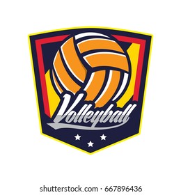 Volleyball Logo Badge American Logo Sport Stock Vector (Royalty Free ...