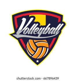 Volleyball Logo Badge, American Logo Sport