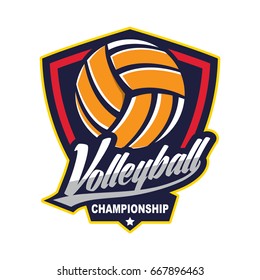 Volleyball Logo Badge, American Logo Sport