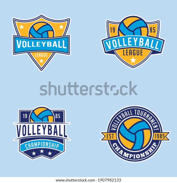 Volleyball Logo Badges This Design Fully Stock Vector (Royalty Free ...