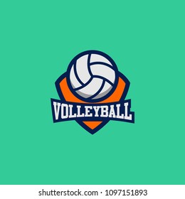 Vector Volleyball Crew Logo Ball Sport Stock Vector (Royalty Free ...