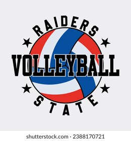 Volleyball logo design with ball and star sign