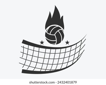 Diseño de logotipo de voleibol, Diseño de letras de voleibol, Arte de monograma de pasión de voleibol, Logo de tipo de letra de voleibol, Elegancia deportiva, Insignia de tipografía, Diseño de tipografía, ilustración