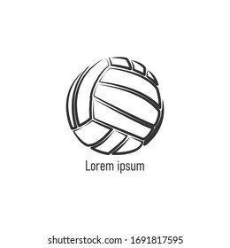 volleyball logo design with simple line style