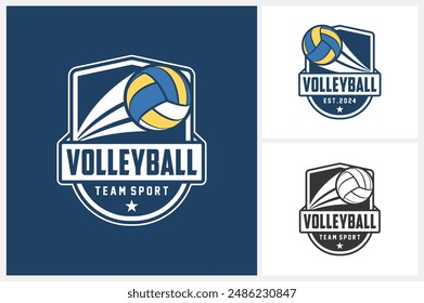 Volleyball logo design template, volleyball team emblem collection, volleyball tournament logo design vector illustration