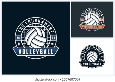 Design-Vorlage für Volleyball-Logo, Sammlung von Emblemen für Volleyballteams, Logo für Volleyballturniere, Vektorgrafik