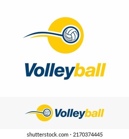 Volleyball logo design vector illustration