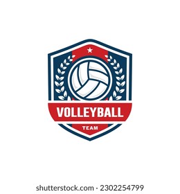 Volleyball logo design vector illustration