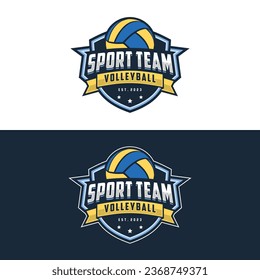 Volleyball logo design vector illustration, for volleyball club