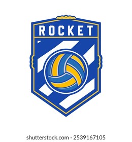 Volleyball logo design vector illustration, for volleyball club