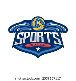 Volleyball logo design vector illustration, for volleyball club