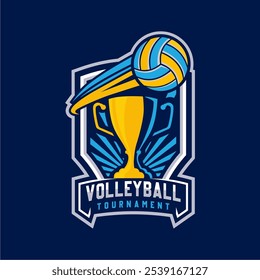 Ilustração de vetor de design de logotipo de voleibol, para clube de voleibol