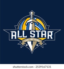 Volleyball logo design vector illustration, for volleyball club