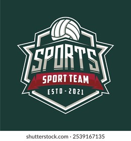 Volleyball logo design vector illustration, for volleyball club