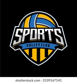 Volleyball logo design vector illustration, for volleyball club