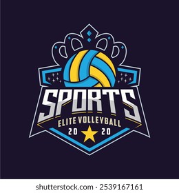 Volleyball logo design vector illustration, for volleyball club