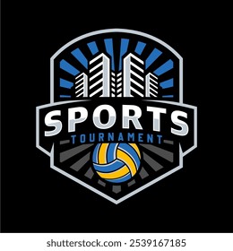 Volleyball logo design vector illustration, for volleyball club