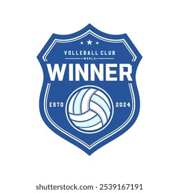 Ilustração de vetor de design de logotipo de voleibol, para clube de voleibol