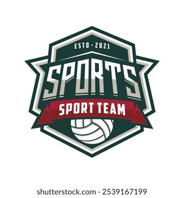 Volleyball logo design vector illustration, for volleyball club