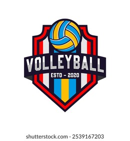 Volleyball logo design vector illustration, for volleyball club