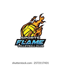 Volleyball logo design vector Illustration