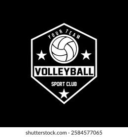 Volleyball Logo Design Vector Illustration, Emblem for Volleyball Club, Sport badge for tournament or championship.