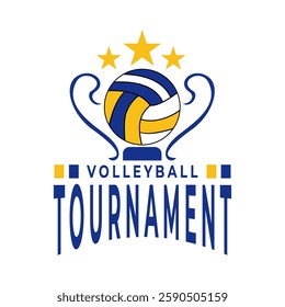 Volleyball logo design vector illustration, Emblem set collection for volleyball club