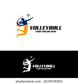 volleyball logo design vector illustration