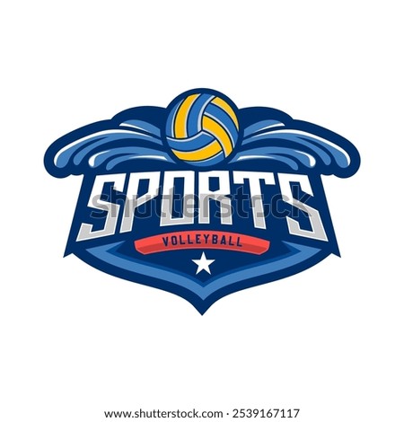 Volleyball logo design vector illustration, for volleyball club