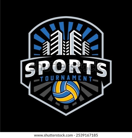 Volleyball logo design vector illustration, for volleyball club