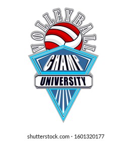 Volleyball logo emblem design elements for clothing and other design