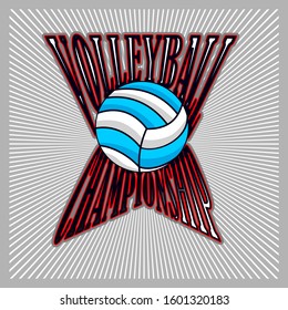 Volleyball logo emblem design elements for clothing and other design