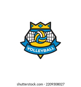 Volleyball Logo Emblem Design Volley Sport Symbol