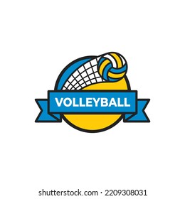 Volleyball Logo Emblem Design Volley Sport Symbol