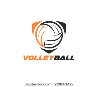 Volleyball logo, emblem, icons, designs templates with volleyball ball and shield on a light background - Shutterstock ID 2138371425