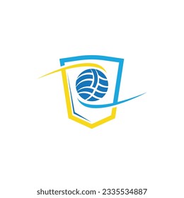 Volleyball logo, emblem, icons, designs templates with volleyball ball on a light background