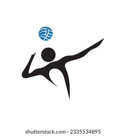 Volleyball logo, emblem, icons, designs templates with volleyball ball on a light background