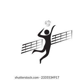 Volleyball logo, emblem, icons, designs templates with volleyball ball on a light background