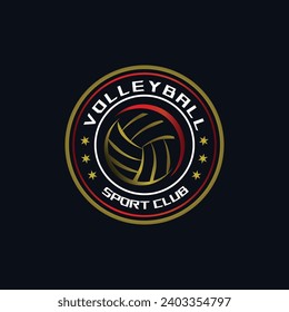 Volleyball logo gradient design template sport club