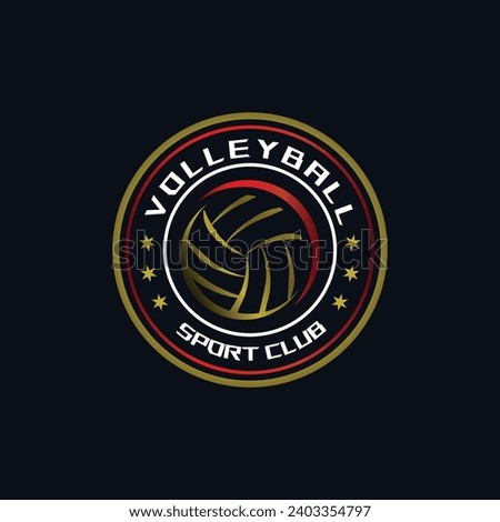 Volleyball logo gradient design template sport club