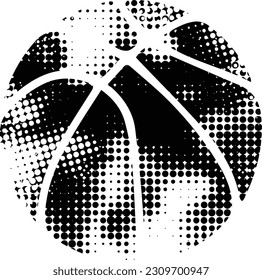 Volleyball logo in halftones dotted pattern (Editable) - Vector Illustration