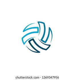 volleyball logo icon ball element vector 