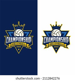 Volleyball logo icon design, sports badge template. Vector illustration