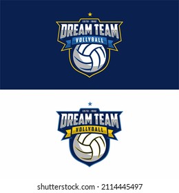 Volleyball logo icon design, sports badge template. Vector illustration