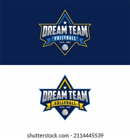 Volleyball logo icon design, sports badge template. Vector illustration