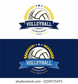 Volleyball logo icon design, sports badge template. Vector illustration