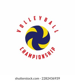 Volleyball logo icon design, sports badge template. Vector illustration