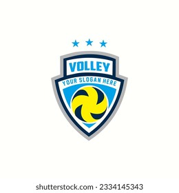 Volleyball logo icon design, sports badge template. Vector illustration	
