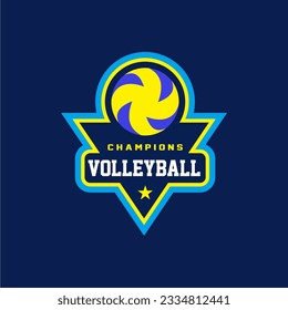 Volleyball logo icon design, sports badge template. Vector illustration